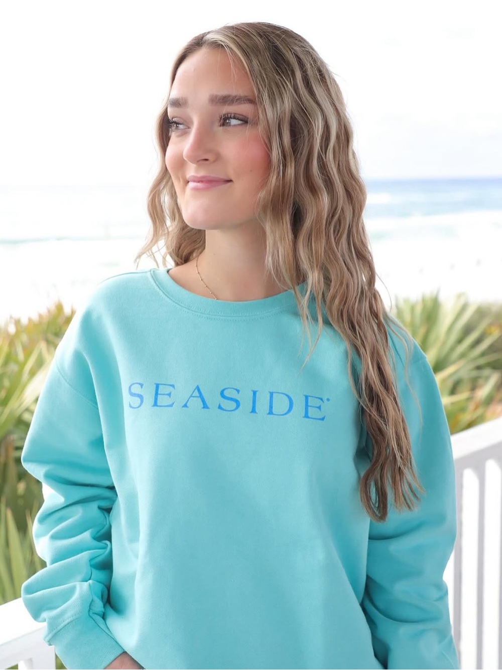 Comfort Colors Seaside Cotton Blend Crewneck Sweatshirt, Blue / Green – Unisex L